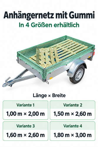 Anhängernetz 1x2m mit